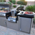 KoKoMo Grills 7'6" Outdoor Kitchen Island with 4-Burner Grill, Wok Burner & Refrigerator