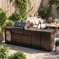 All in One; 4-Burner Gas Grill, Beverage center, sink