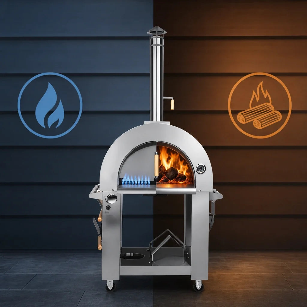 Koolmore 32-inch dual-fuel pizza oven, detail