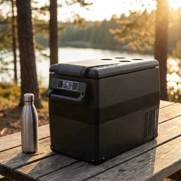 12V Refrigerator,1.6 Cu. Ft. Outdoor Refrigerator in Black, 48 Qt. (45L) Fast Cooling Portable Freezer with App Control