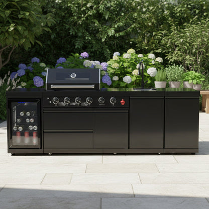 All in One; 4-Burner Gas Grill, Beverage center, sink