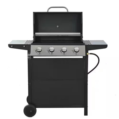 4 Burners Portable Propane Grill Barbecue Grill Stainless Steel Gas Grill in Black