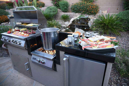KoKoMo 7'6" outdoor kitchen island with wok burner, detail