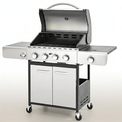 Propane Gas Grill Built for Backyard Entertaining, 42,000 BTUs, Stainless Steel, Side Burner Included
