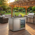 Sink and Fridge Combo for Outdoor Kitchen, 70L Refrigerator and Sink with Pull-Down Faucet