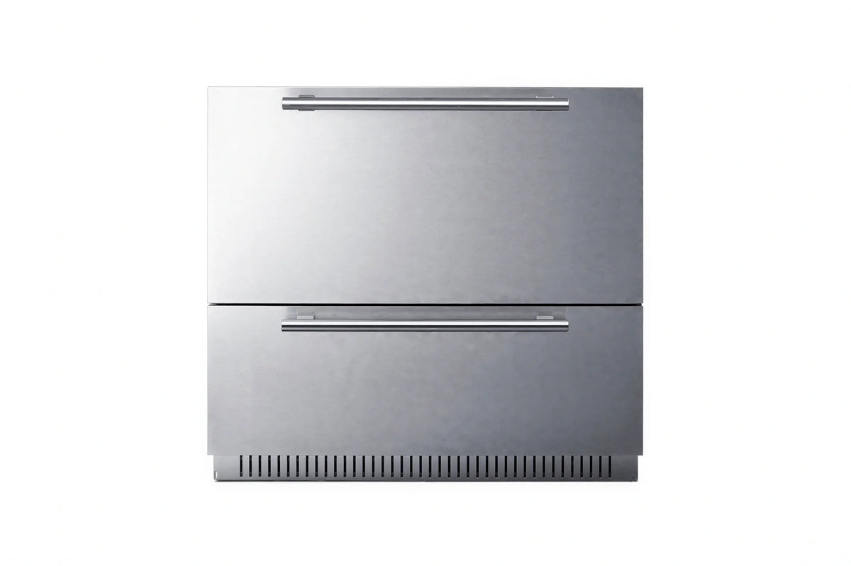 Summit 36-inch outdoor 2-drawer refrigerator, panel-ready stainless