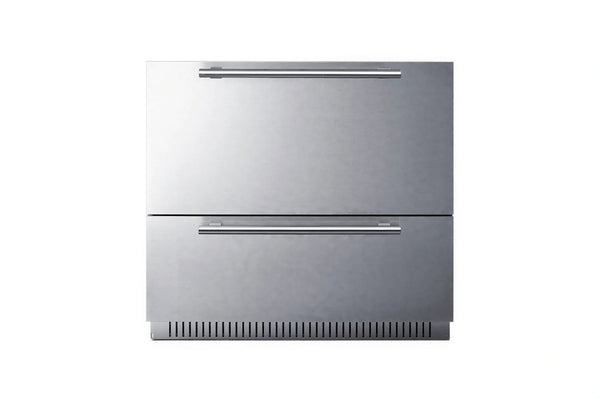 Summit 36-inch outdoor 2-drawer refrigerator, panel-ready stainless