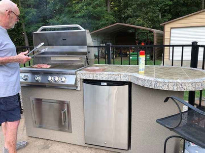 Kokomo Grill BBQ Island Round Bar, LED Lights & Built-In BBQ