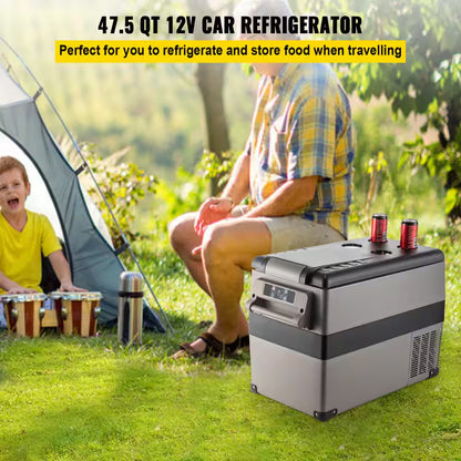 12V Refrigerator,1.6 Cu. Ft. Outdoor Refrigerator in Black, 48 Qt. (45L) Fast Cooling Portable Freezer with App Control