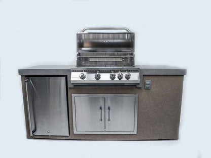 KoKoMo Grills 7-foot outdoor kitchen island with 32-inch grill and refrigerator