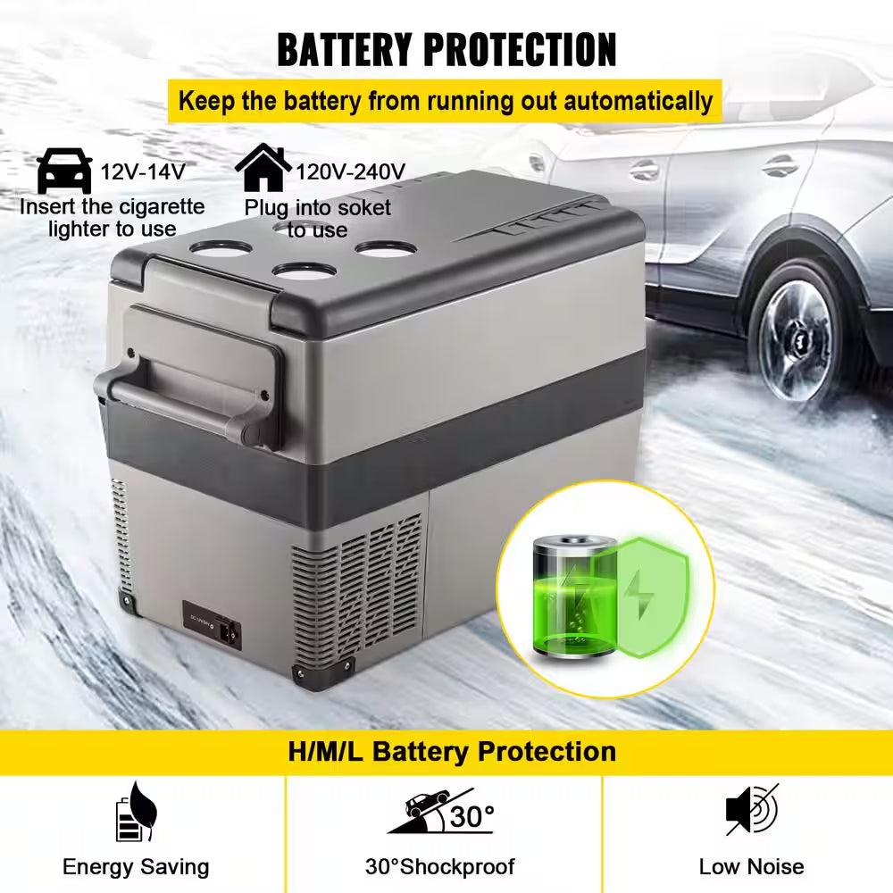 12V Refrigerator,1.6 Cu. Ft. Outdoor Refrigerator in Black, 48 Qt. (45L) Fast Cooling Portable Freezer with App Control