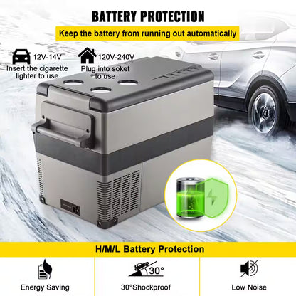 12V Refrigerator,1.6 Cu. Ft. Outdoor Refrigerator in Black, 48 Qt. (45L) Fast Cooling Portable Freezer with App Control