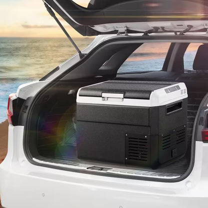 Refrigerator Capacity 1.7Cu. Ft Car Refrigerator Outdoor Refrigerator with -4°F-68°F Black DC and AC Freezer 2025 Update