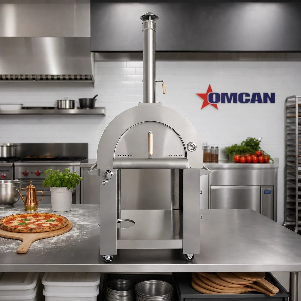 Omcan portable dual-fuel pizza oven, detail