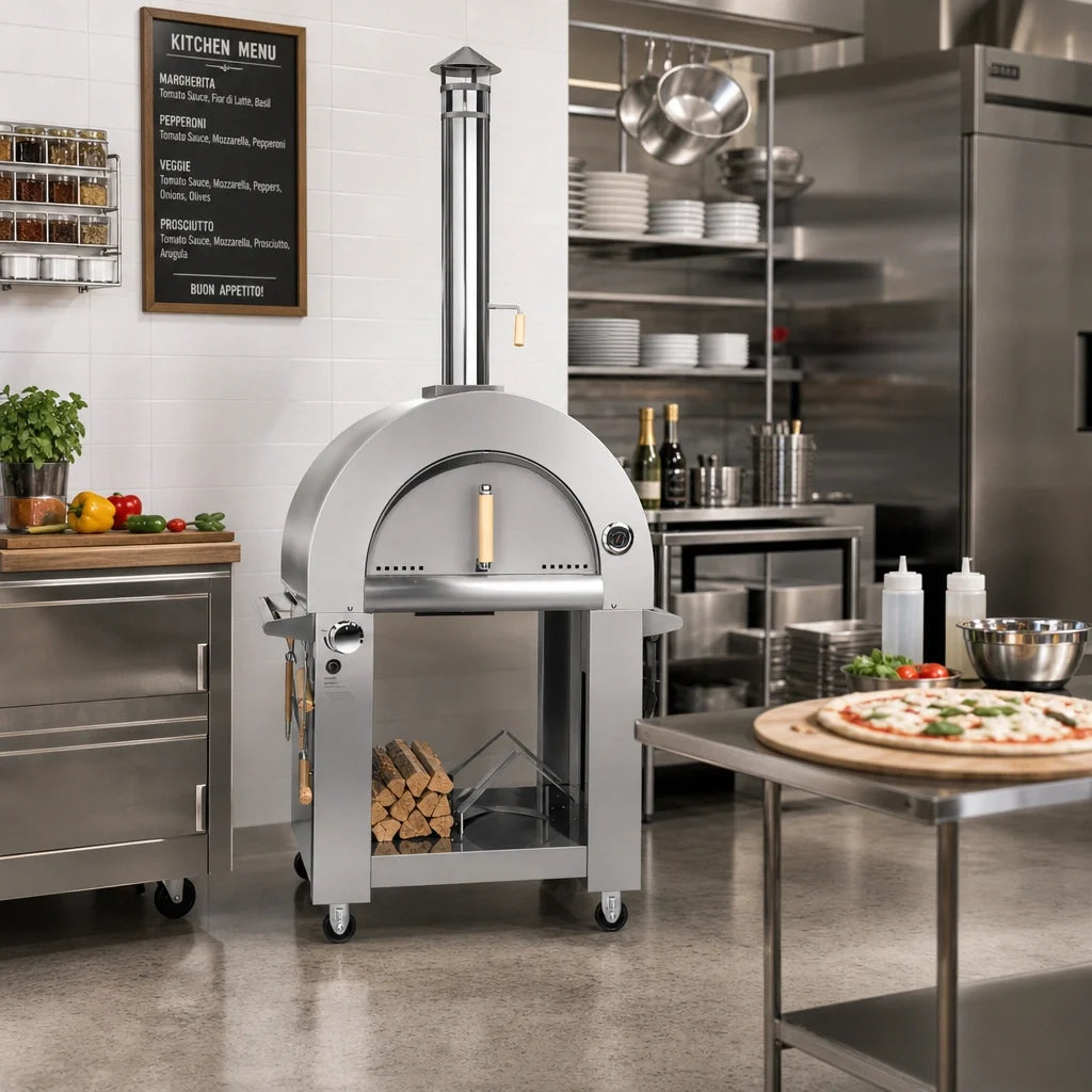 Koolmore 32-inch dual-fuel pizza oven, detail