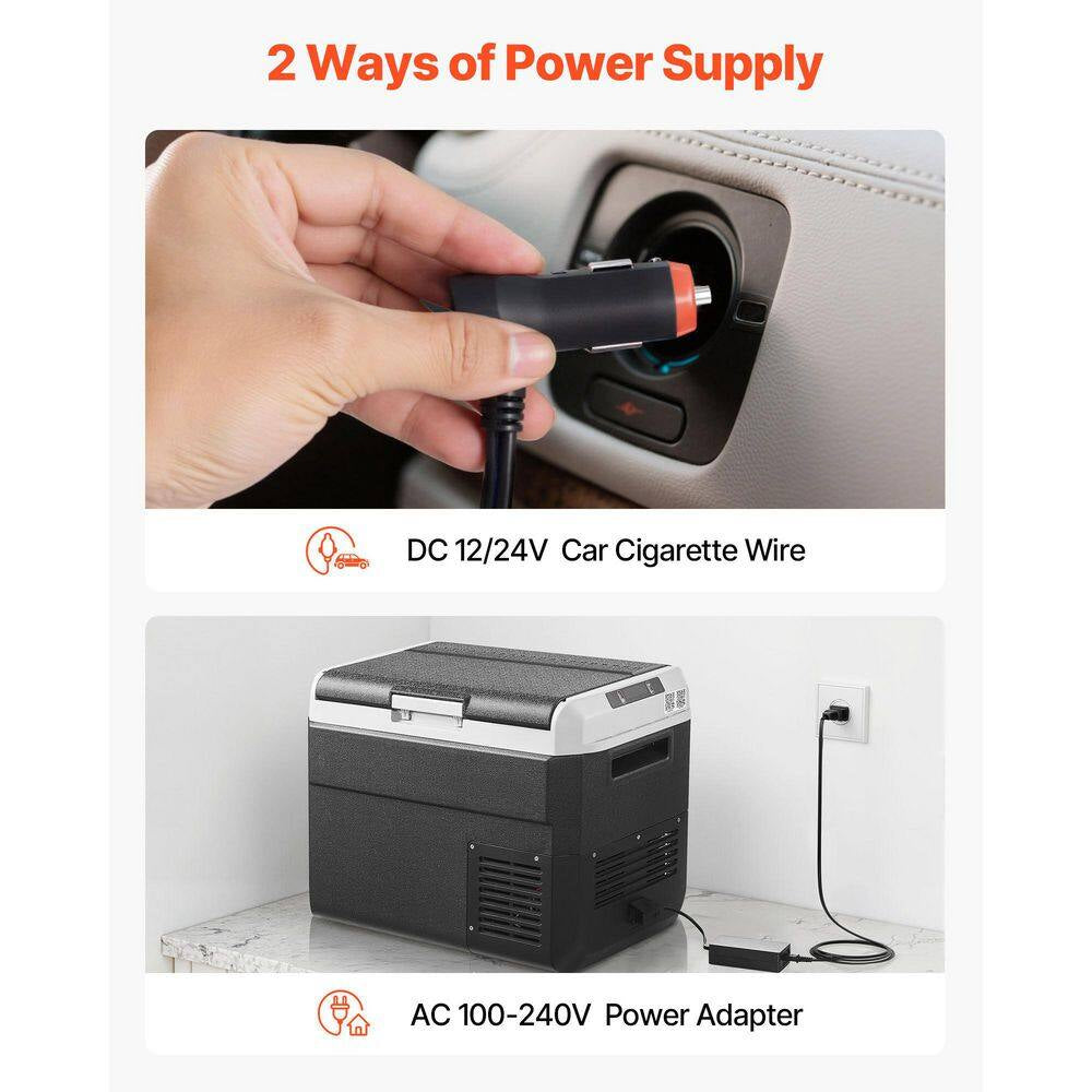 Refrigerator Capacity 1.7Cu. Ft Car Refrigerator Outdoor Refrigerator with -4°F-68°F Black DC and AC Freezer 2025 Update