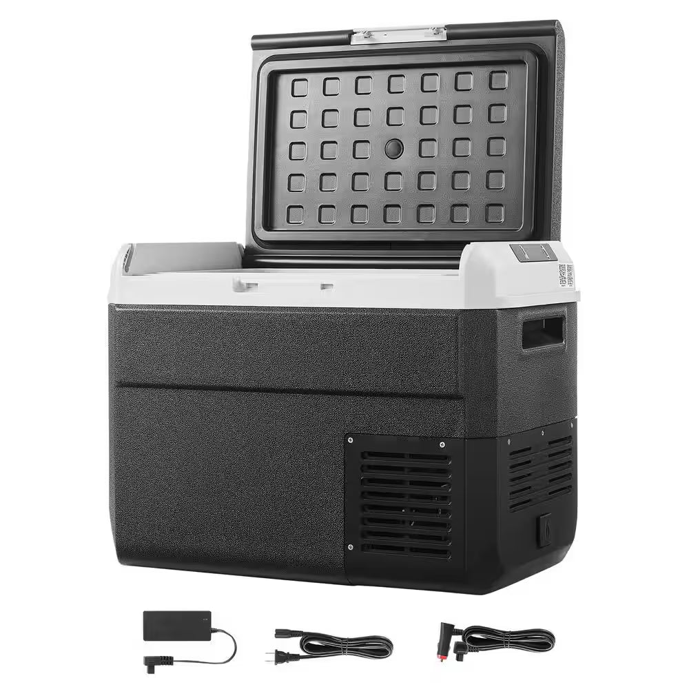 Refrigerator Capacity 1.7Cu. Ft Car Refrigerator Outdoor Refrigerator with -4°F-68°F Black DC and AC Freezer 2025 Update