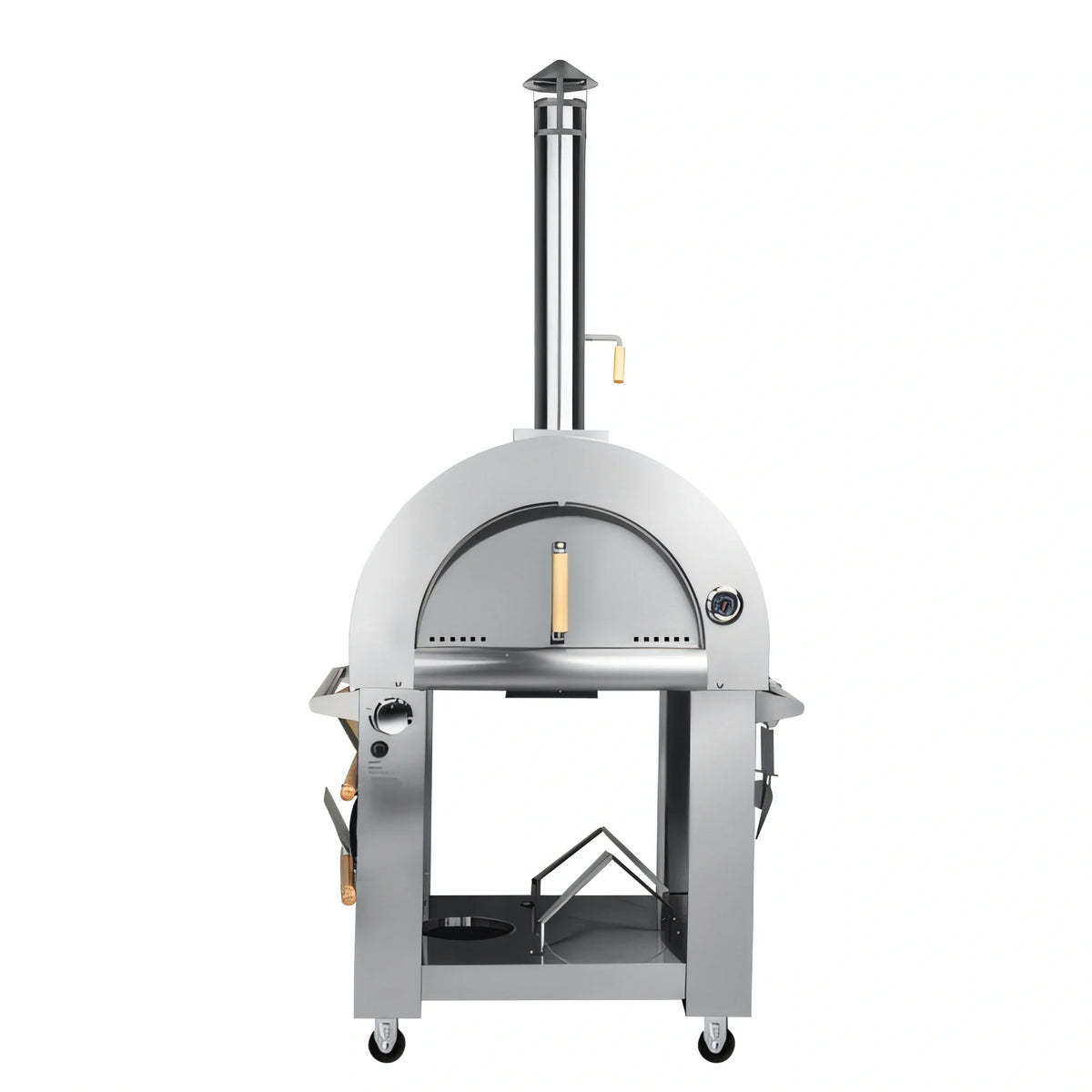 Koolmore 32-inch dual-fuel gas and wood pizza oven with chimney