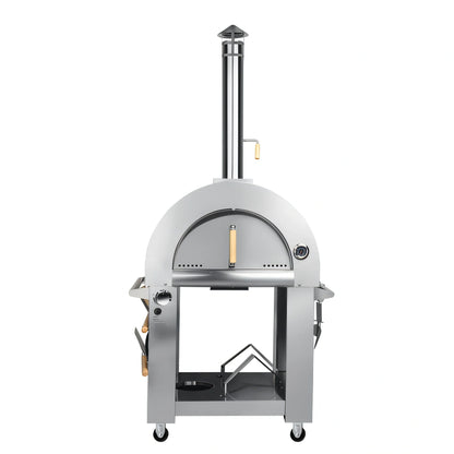 Koolmore 32-inch dual-fuel gas and wood pizza oven with chimney